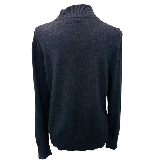 Investments Black Fine Cashmere Mock Neck Sweater L Womens Classic Style Preppy - Picture 3 of 9
